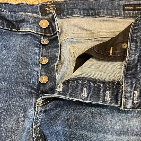 Citizens of Humanity Emerson Slim Boyfriend dark blue distressed jeans size 30 - Picture 4 of 15